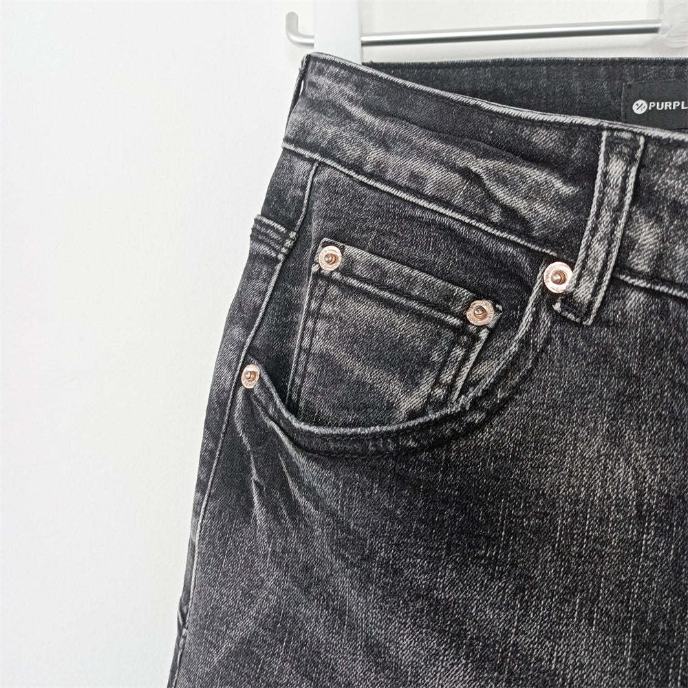 Purple Brand Denim Shorts American Jeans Loose Irregular Hole Pants