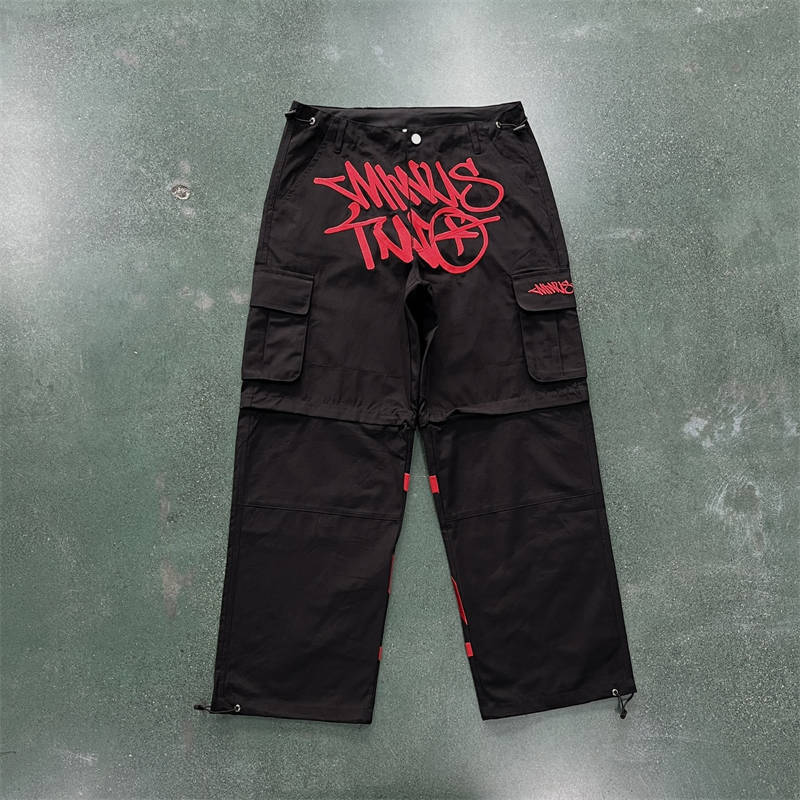 Minus Two Detachable Pants Black Red Front Image 1