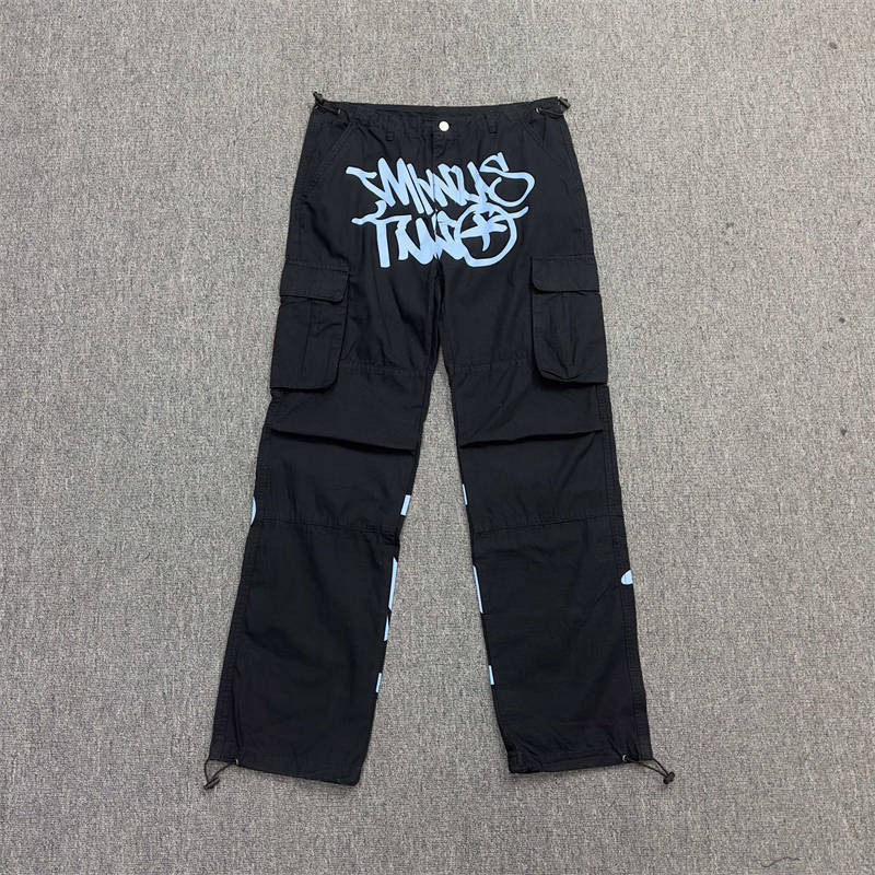 Minus Two Cargo Pants Black Blue Product Front View
