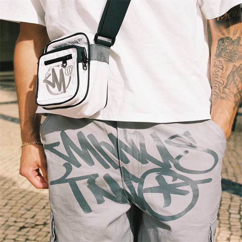 Minus Two Shorts Y2K Graff Cargos Pants Men Women Streetwear Model Showing View 1