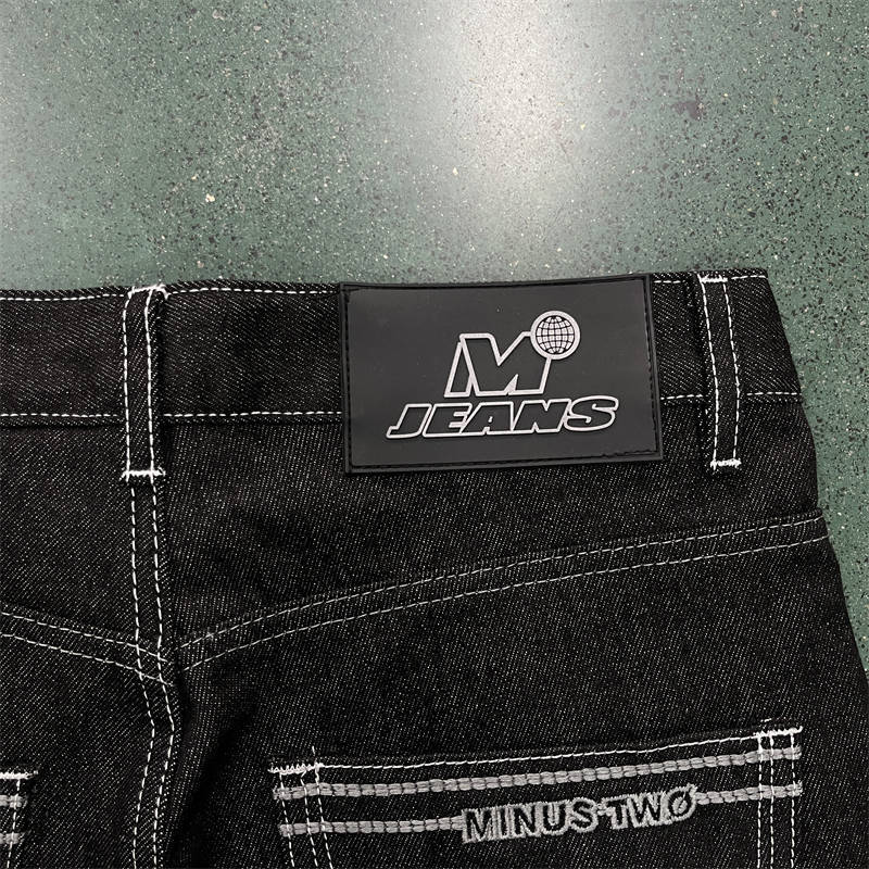 Minus Two Jeans Multi Pocket Stitch Denim Pants Fashions Trousers Black White Detailed View 2