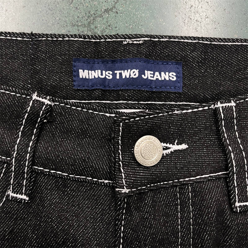 Minus Two Jeans Multi Pocket Stitch Denim Pants Fashions Trousers Black White Detailed View 1