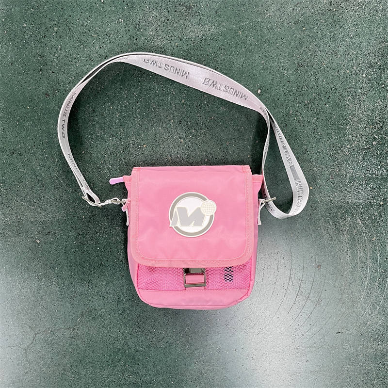 Minus Two Bag Unisex Crossbody Handbag Messenger Shoulder Bags Pink Front View