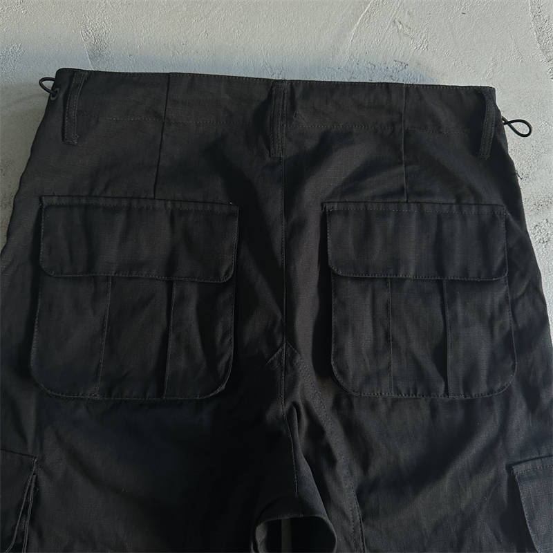 Minus Two Leather Logo Pants Black Cargos Graff Trousers Detailed View 2