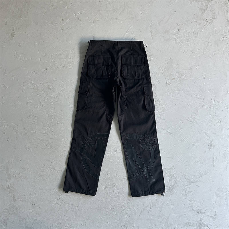Minus Two Leather Logo Pants Black Cargos Graff Trousers Back View
