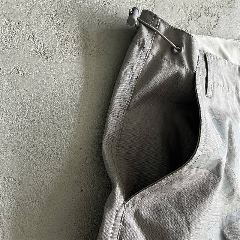 Minus Two Shorts Y2K Graff Cargos Pants Men Women Streetwear Gray Detailed View 2