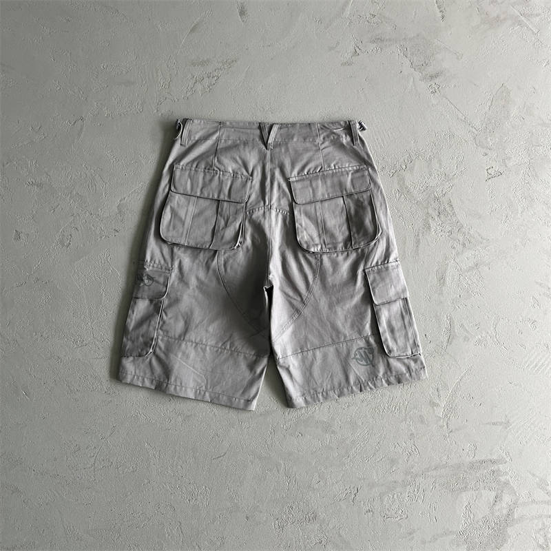 Minus Two Shorts Y2K Graff Cargos Pants Men Women Streetwear Gray Back View