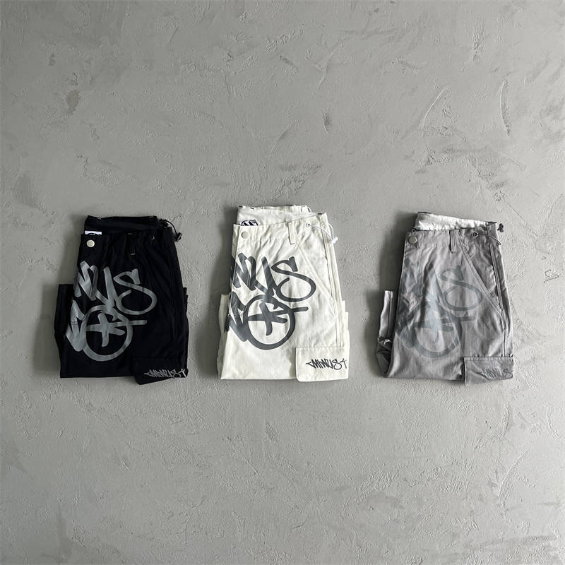 Minus Two Shorts Y2K Graff Cargos Pants Men Women Streetwear Front View