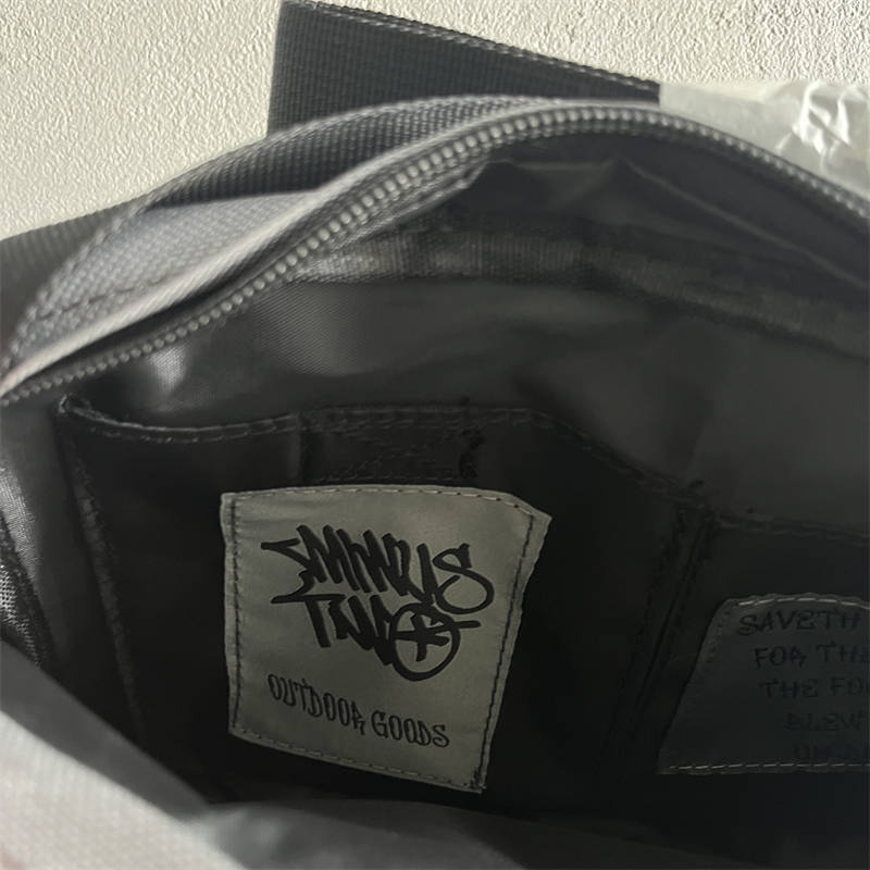 Minus Two Bags Cargos Graff Logo Satchel Fashion Street Messenger Bag Black Detailed View 3