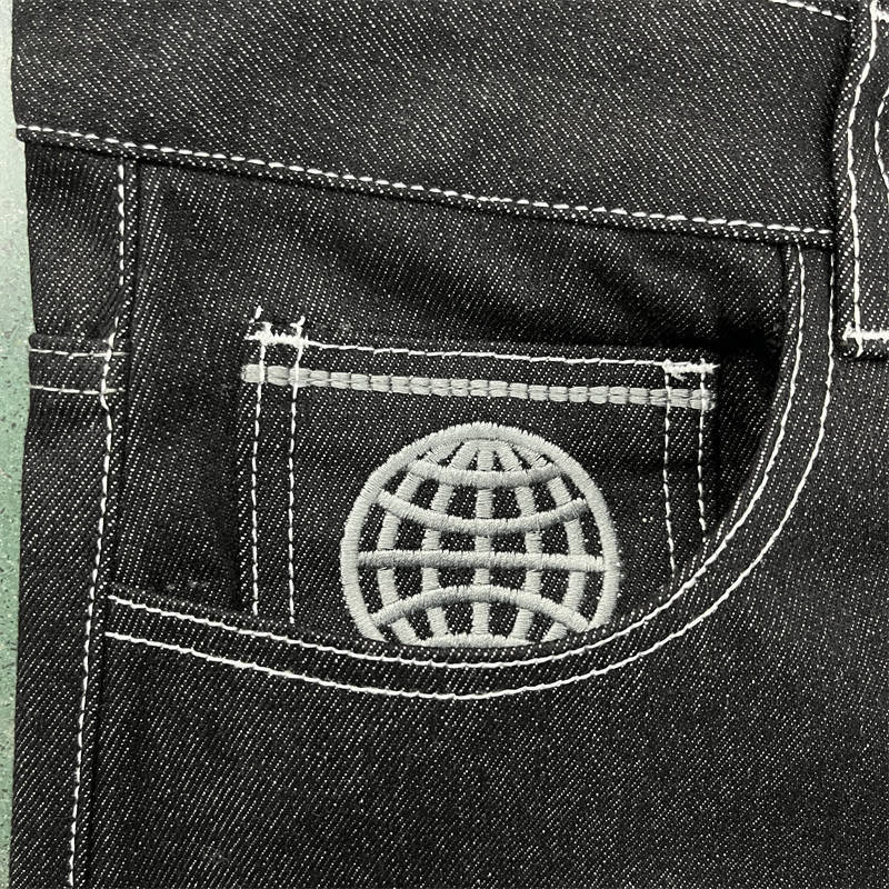 Minus Two Jeans Multi Pocket Stitch Denim Pants Fashions Trousers Black White Detailed View 3