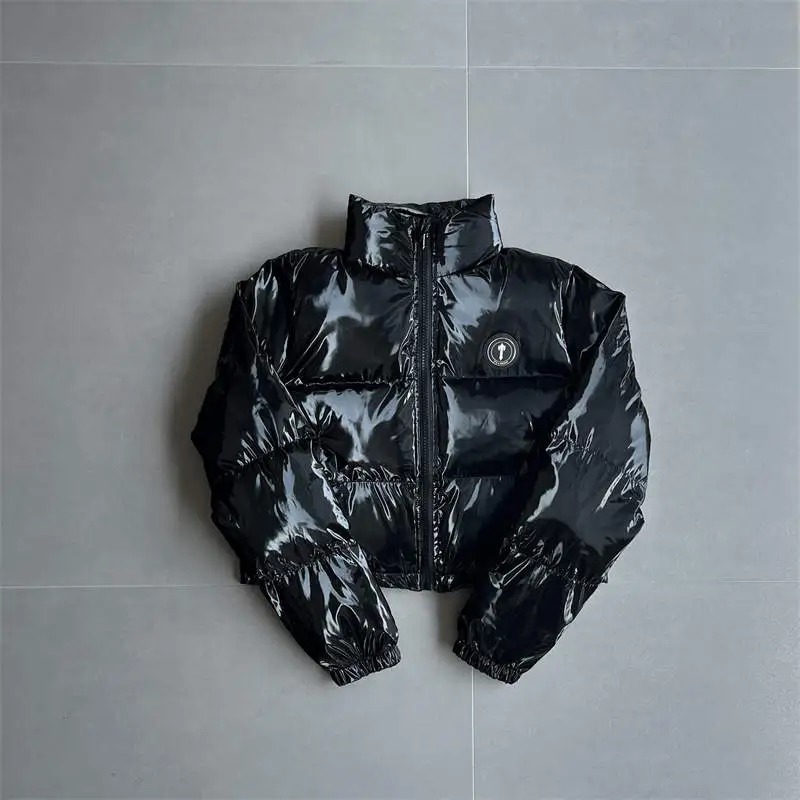Trapstar Jacket Womens Irongate Hooded Puffer Coat Shiny Front View