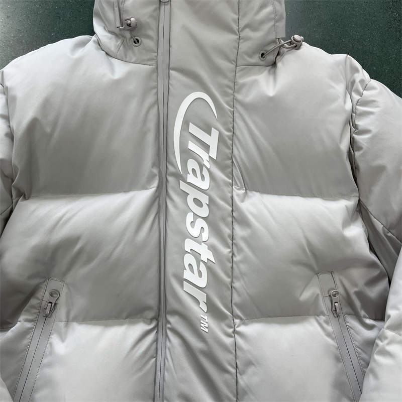 Trapstar Jacker Mens Hyperdrive Technical Puffer Coat White Detailed View