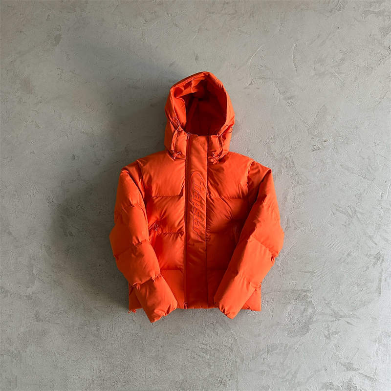 Trapstar Jacker Mens Hyperdrive Technical Puffer Coat Orange Front View