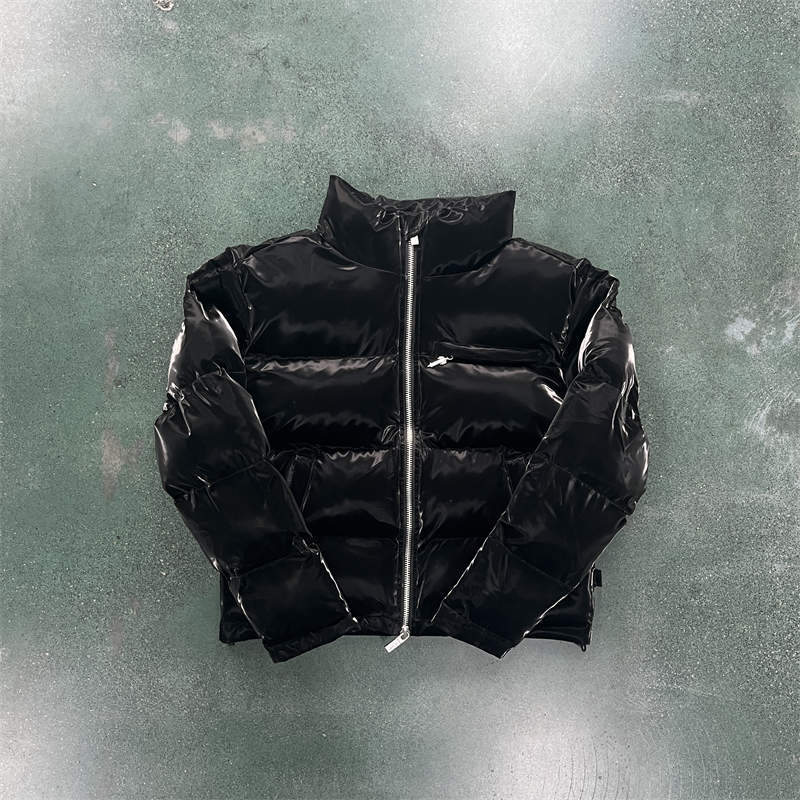 Trapstar London Puffer Coat Mens Glitter Jacket Black Front View