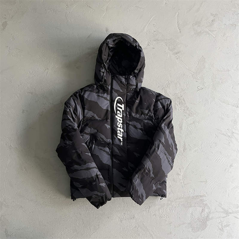 Trapstar Jacker Mens Hyperdrive Technical Puffer Coat Camouflage Front View