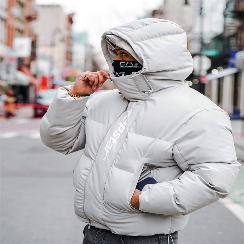 Trapstar Jacker Mens Hyperdrive Technical Puffer Coat White Model Showing View