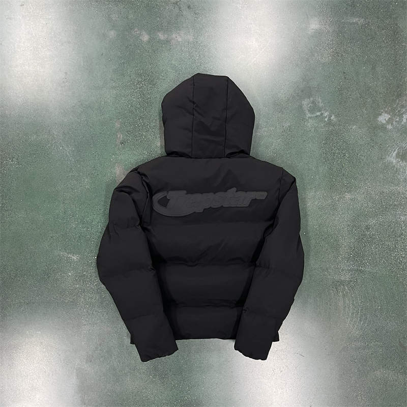 Trapstar Jacker Mens Hyperdrive Technical Puffer Coat Black White Back View