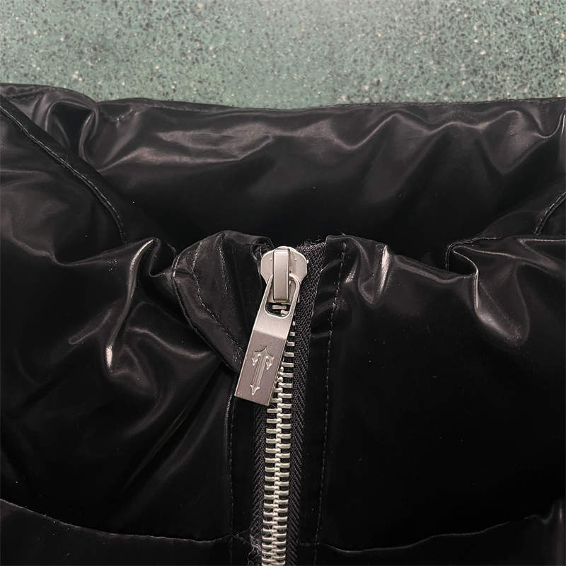 Trapstar London Puffer Coat Mens Glitter Jacket Black Detailed View 2