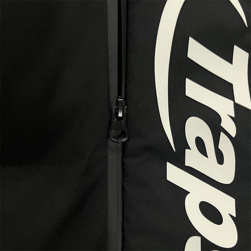 Trapstar Jacker Mens Hyperdrive Technical Puffer Coat Black White Detailed View