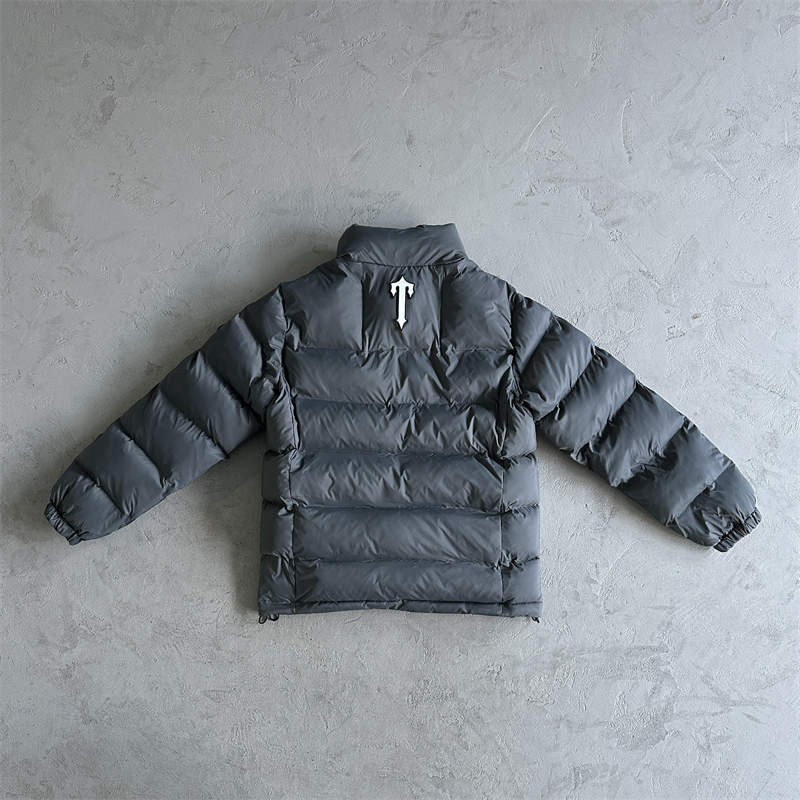 Trapstar Coat It’s a Secret Puffer Jacket Gray Back View