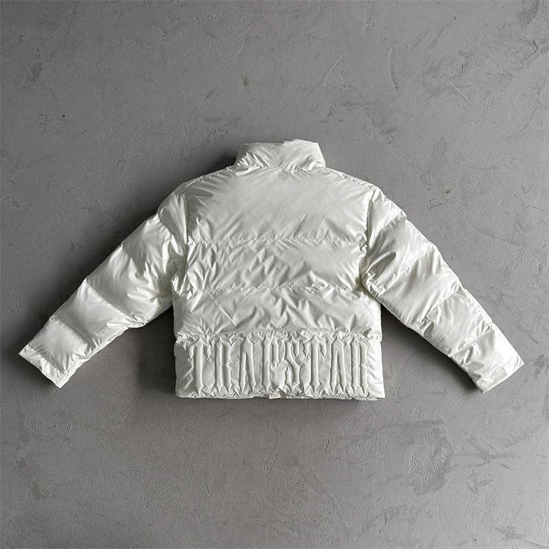 Trapstar Irongate Jacket Embossed Puffer Coat White Back View