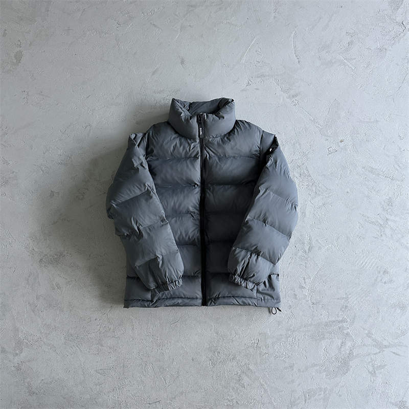 Trapstar Coat It’s a Secret Puffer Jacket Gray Front View