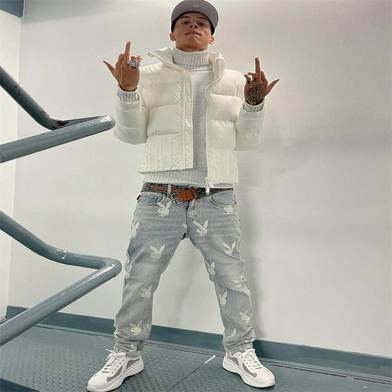 Trapstar Irongate Jacket Embossed Puffer Coat White Model Showing View