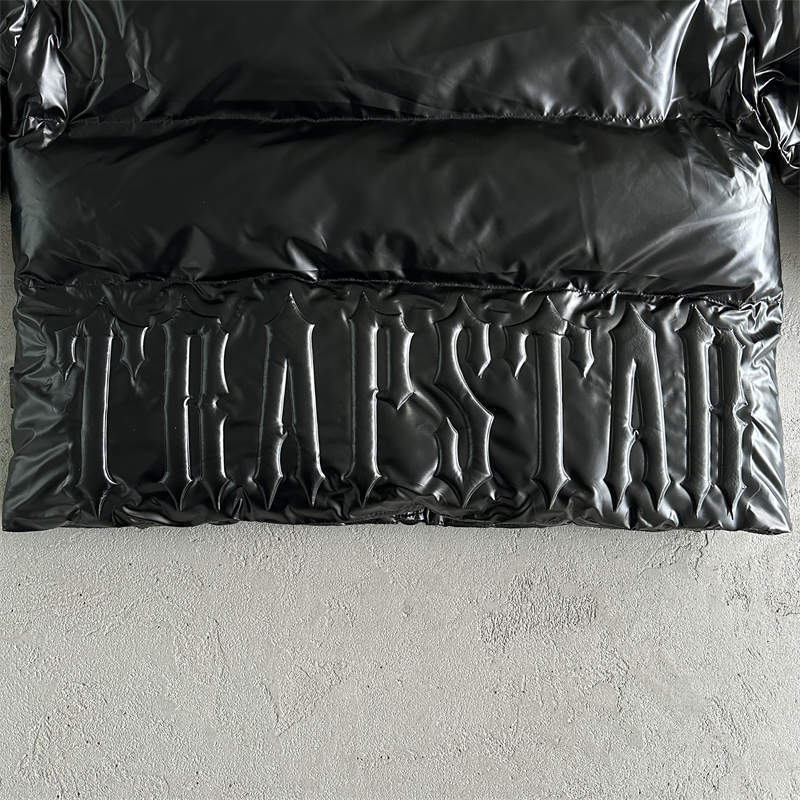 Trapstar Irongate Jacket Embossed Puffer Coat Black Detailed View 2
