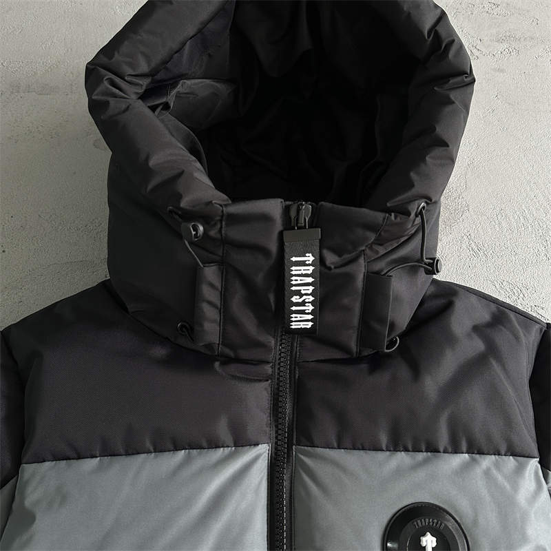 Trapstar Puffer Jacket T Mark Decoded Puffer Coat Gray Detailed View 1