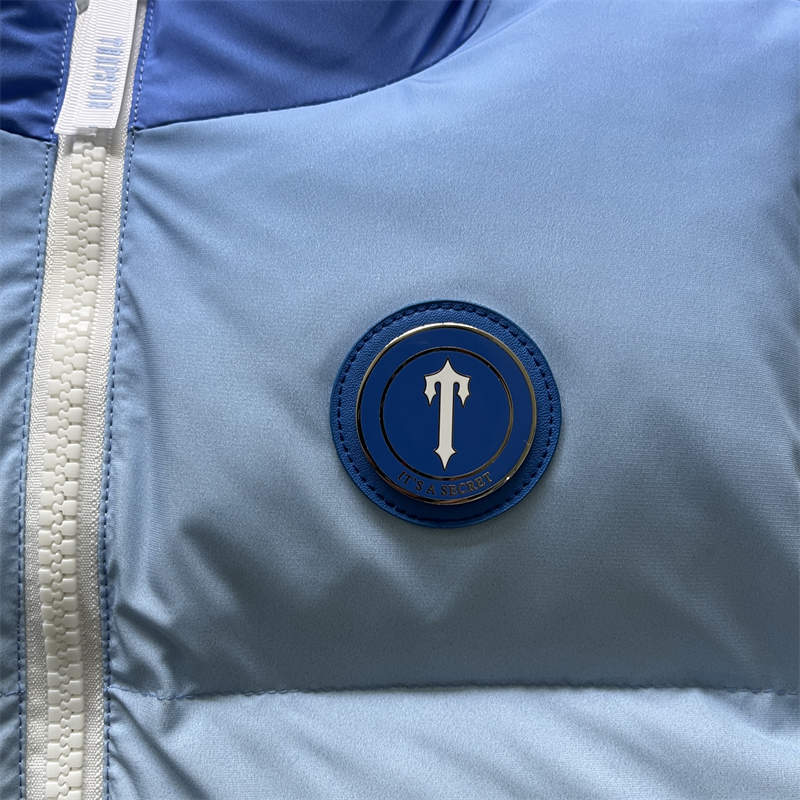 Trapstar Vest Mens Irongate Jacket Badge Puffer Coat Ice Blue Detailed View 1