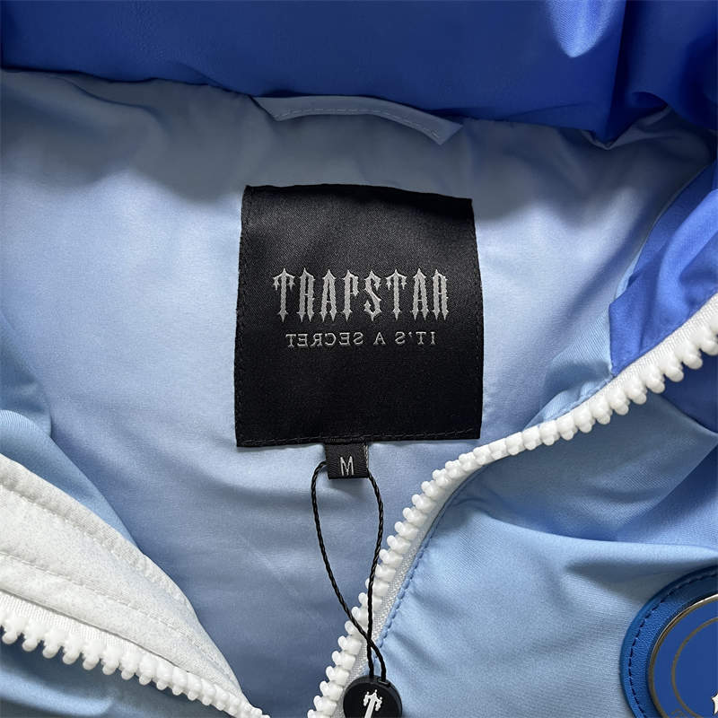 Trapstar Vest Mens Irongate Jacket Badge Puffer Coat Ice Blue Detailed View 3