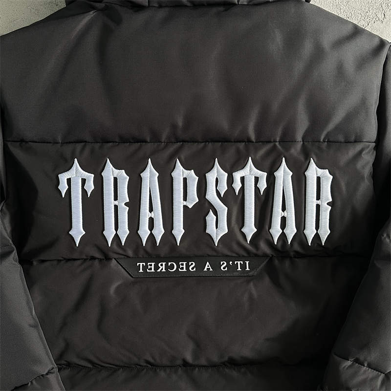 Trapstar Puffer Jacket T Mark Decoded Puffer Coat Black Detailed View 3