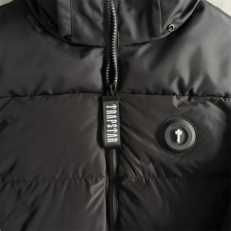 Trapstar Puffer Jacket T Mark Decoded Puffer Coat Black Detailed View 1