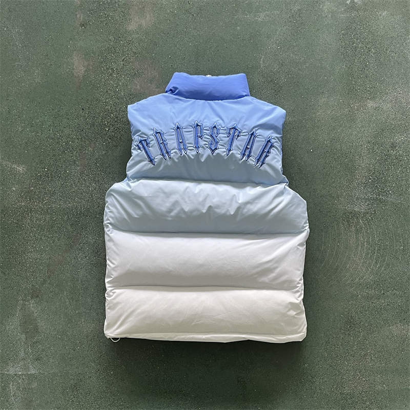 Trapstar Vest Mens Irongate Jacket Badge Puffer Coat Ice Blue Back View