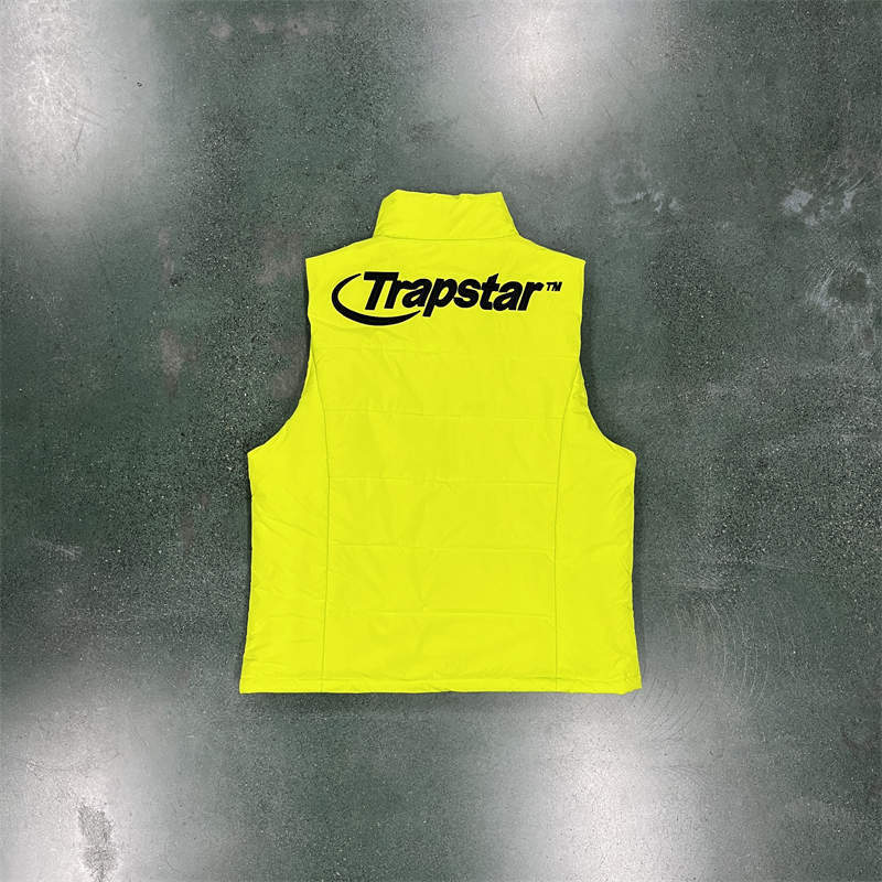 Trapstar Vest Hyperdrive Coat Mens Puffer Jacket Sleeveless Waistcoat Fluorescent Green Back View