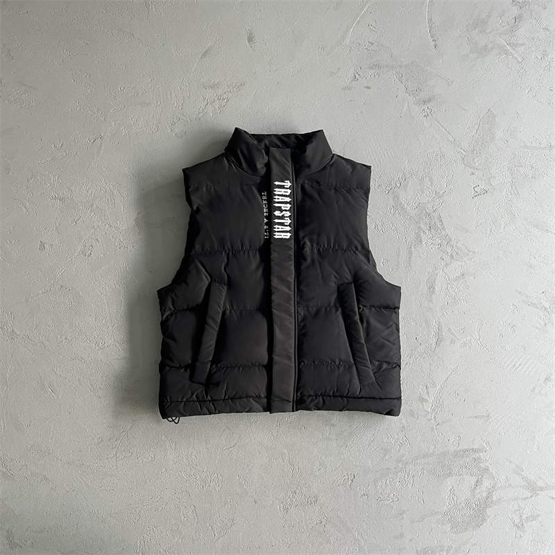 Trapstar Vest Coat Mens Decoded Gilet Sleeveless Puffer Jacket Black Front View