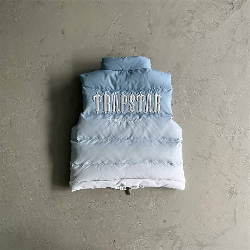 Trapstar Vest Coat Mens Decoded Gilet Sleeveless Puffer Jacket Blue Back View
