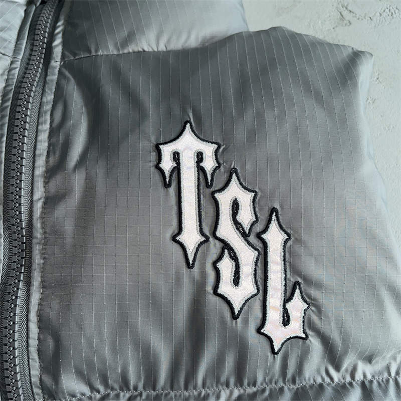 Trapstar Vest Mens Shooters Puffer Jacket Reflective Waistcoat Gray Detailed View 4