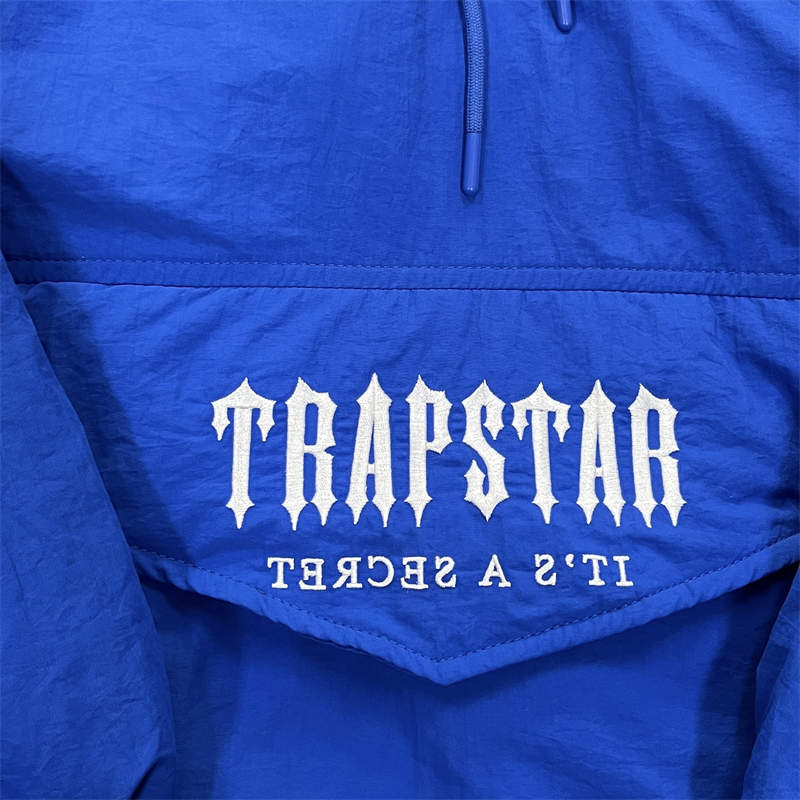Trapstar Windbreaker Men Zip Pullover Jacket Blue Detailed View 3
