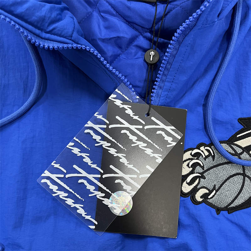 Trapstar Windbreaker Men Zip Pullover Jacket Blue Detailed View 5