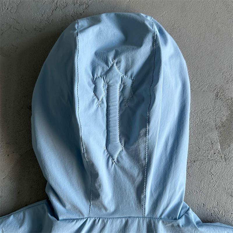 Trapstar Windbreaker Men Decoded Windproof Jacket Blue Detailed View 4