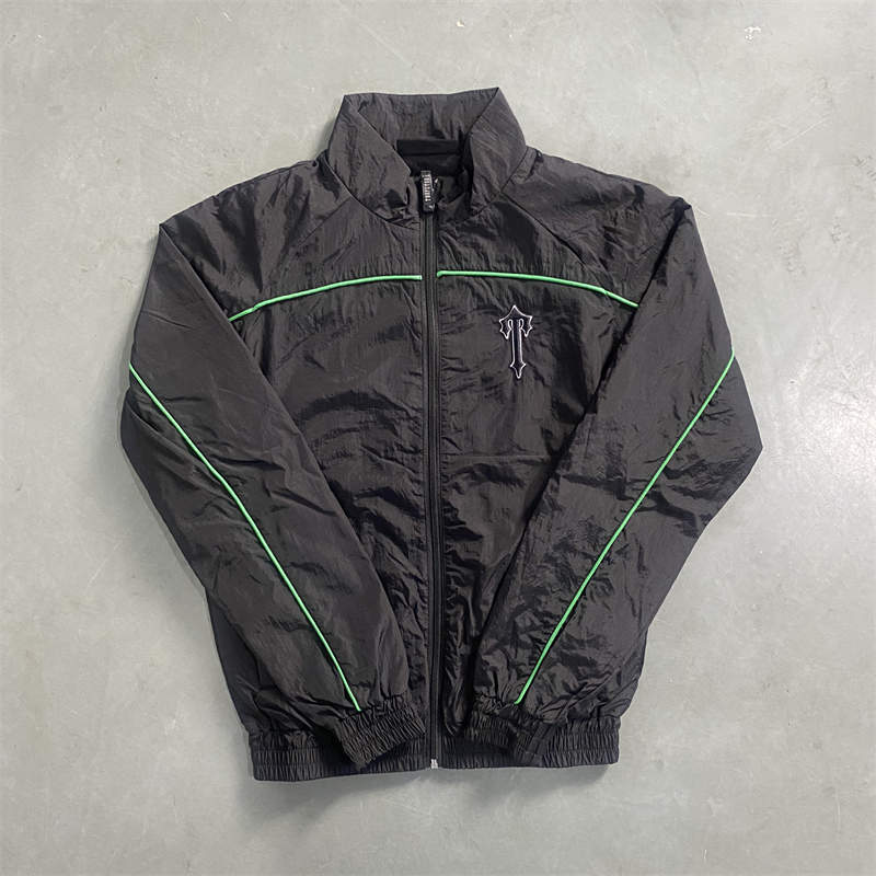 Trapstar Windbreaker Arch Panel Shellsuit Windproof Jacket Green Top Front View