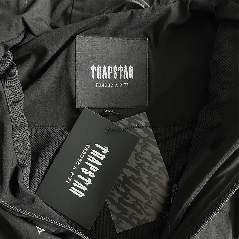 Trapstar Windbreaker Men Decoded Windproof Jacket Black Detailed View 1