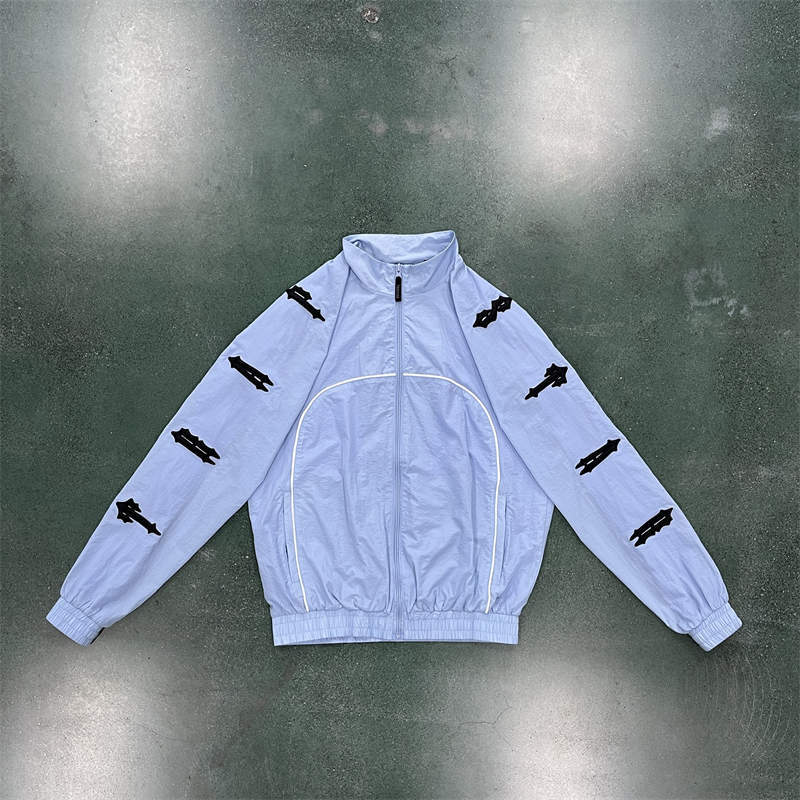 Trapstar Windbreaker Irongate Shellsuit Men Windproof Jacket Light Blue Top Front