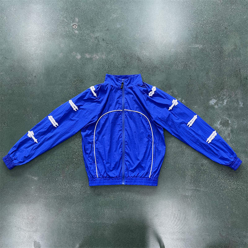 Trapstar Windbreaker Irongate Shellsuit Men Windproof Jacket Dark Blue Top Front