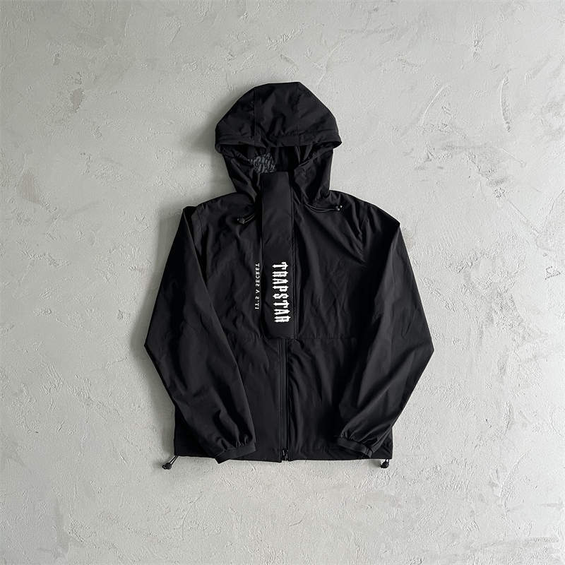 Trapstar Windbreaker Men Decoded Windproof Jacket Black Front