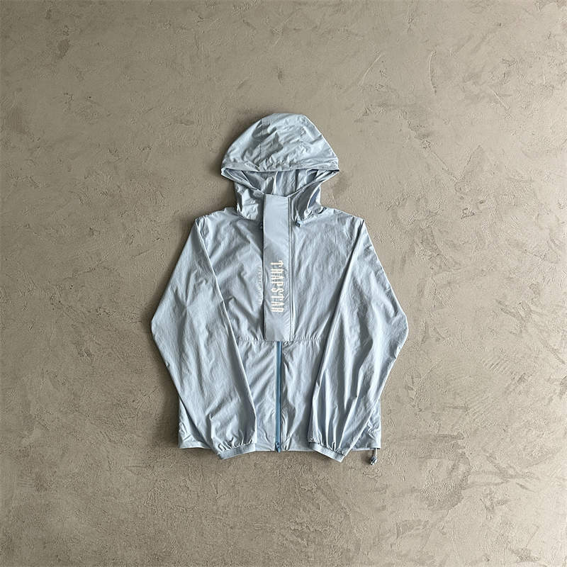Trapstar Windbreaker Men Decoded Windproof Jacket Blue Front View