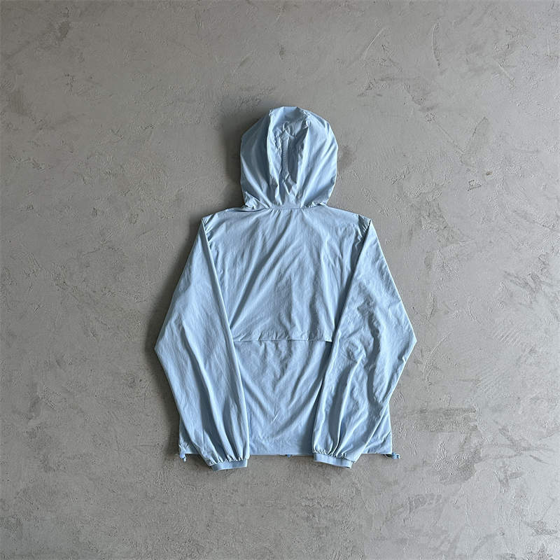 Trapstar Windbreaker Men Decoded Windproof Jacket Blue Back View