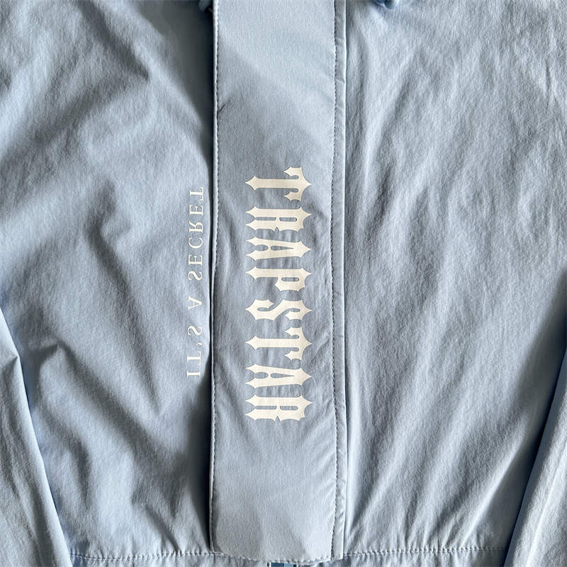 Trapstar Windbreaker Men Decoded Windproof Jacket Blue Detailed View 1