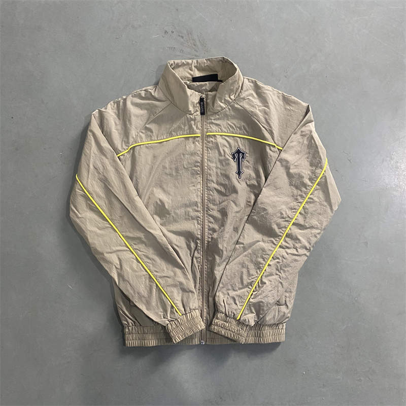 Trapstar Windbreaker Arch Panel Shellsuit Windproof Jacket Yellow Top Front View